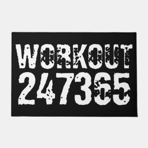 Abgelaufener und kratzter Text Workout 247365 weiß Fußmatte