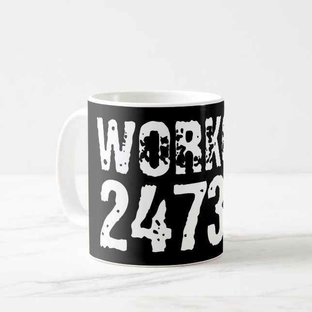 Abgelaufener und kratzter Text Workout 247365 weiß Kaffeetasse (Vorderseite Links)