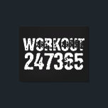 Abgelaufener und kratzter Text Workout 247365 weiß Leinwanddruck<br><div class="desc">Abgelaufener und kratzter Text Workout 247365 in weißer Farbe mit schwarzem Hintergrund. Perfekt für alle, die sich im Fitnessraum bewegen, Fitness, trainieren, Bodybuilding und trainieren.</div>