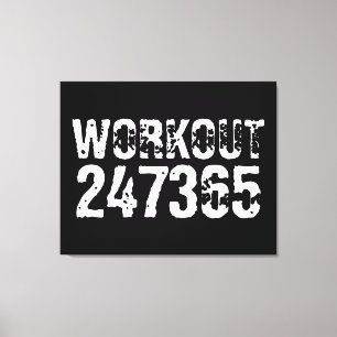 Abgelaufener und kratzter Text Workout 247365 weiß Leinwanddruck