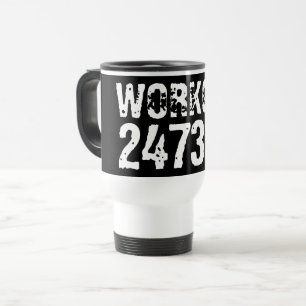 Abgelaufener und kratzter Text Workout 247365 weiß Reisebecher