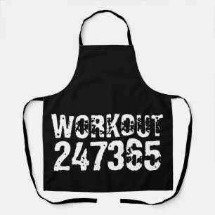 Abgelaufener und kratzter Text Workout 247365 weiß Schürze