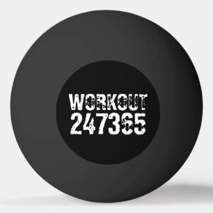 Abgelaufener und kratzter Text Workout 247365 weiß Tischtennisball