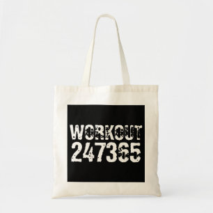Abgelaufener und kratzter Text Workout 247365 weiß Tragetasche