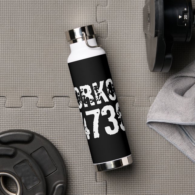 Abgelaufener und kratzter Text Workout 247365 weiß Trinkflasche (Fitnessstudio)