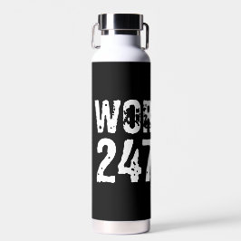Abgelaufener und kratzter Text Workout 247365 weiß Trinkflasche