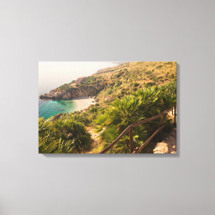 Abgelegener Strand in Lo Zingaro, Sizilien Leinwanddruck