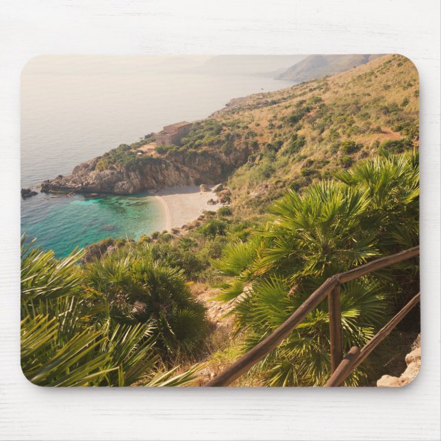 Abgelegener Strand in Lo Zingaro, Sizilien Mousepad (Vorne)