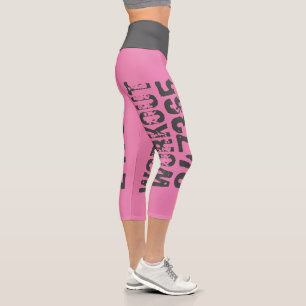 Abgenutzt und zerkratzt Text Workout 247365 pink Capri Leggings