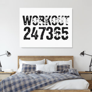 Abgenutzt und zerkratzt Text Workout 247365 schwar Leinwanddruck