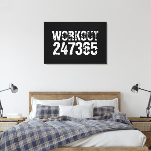 Abgenutzt und zerkratzt Text Workout 247365 weiß Leinwanddruck
