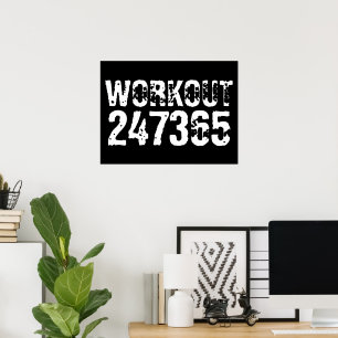 Abgenutzt und zerkratzt Text Workout 247365 weiß Poster