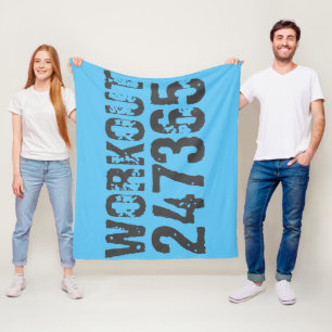 Abgenutzt und zerkratzter Text Workout 247365 blau Fleecedecke