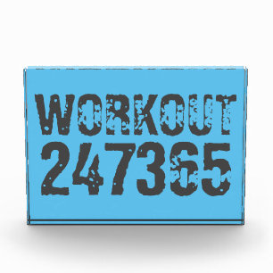 Abgenutzt und zerkratzter Text Workout 247365 blau Fotoblock
