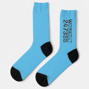 Abgenutzt und zerkratzter Text Workout 247365 blau Socken