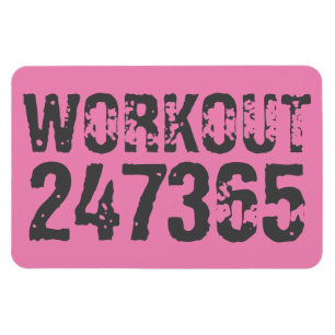 Abgenutzt und zerkratzter Text Workout 247365 pink Magnet