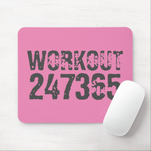 Abgenutzt und zerkratzter Text Workout 247365 pink Mousepad