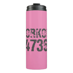 Abgenutzt und zerkratzter Text Workout 247365 pink Thermosbecher
