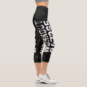 Abgenutzt und zerkratzter Text Workout 247365 vint Capri Leggings