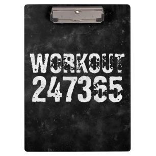 Abgenutzt und zerkratzter Text Workout 247365 vint Klemmbrett