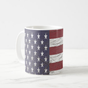 Abgenutzte amerikanische Flagge Kaffeetasse