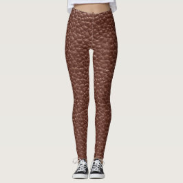 Abgenutzte Imitate Brown Leather Leggings