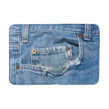 Abgenutzte Jeans-mittlere Bad-Matte
