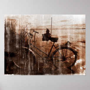 Abgenutzte Vintage Fahrrad-Fotografie Poster
