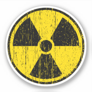 Abgenutzter, bedrückter nuklearer Radiationssymbol Aufkleber