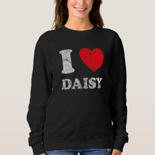 Abgenutzter Grunge-Stil I Love Daisy Sweatshirt