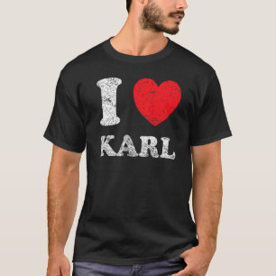 Abgenutzter Grunge-Stil I Love Karl T-Shirt