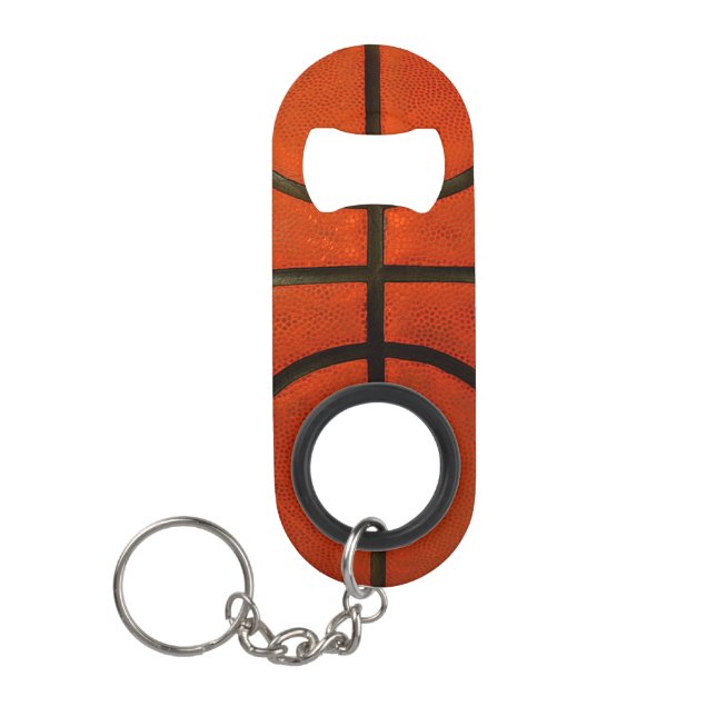 Abgenutzter orange Basketball Schlüsselbund Flaschenöffner (Vorderseite)