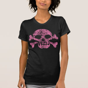 Abgenutzter Schädel und Kreuze T-Shirt