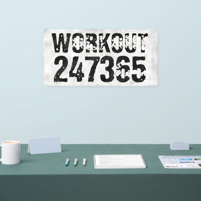 Abgenutzter und kratzter Text Workout 247365 rusti Banner (Messe)