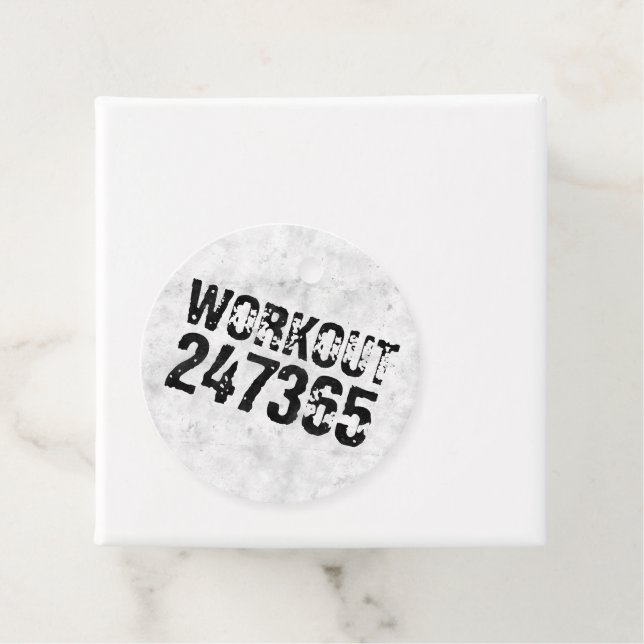 Abgenutzter und kratzter Text Workout 247365 rusti Geschenkanhänger (Beispiel)