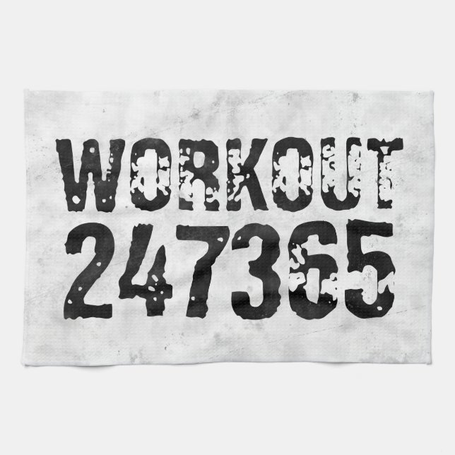 Abgenutzter und kratzter Text Workout 247365 rusti Geschirrtuch (Horizontal)
