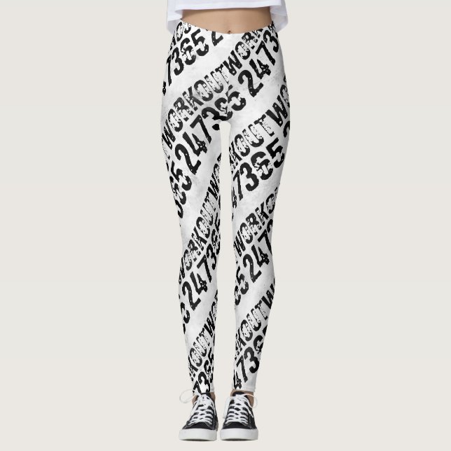 Abgenutzter und kratzter Text Workout 247365 rusti Leggings (Vorderseite)