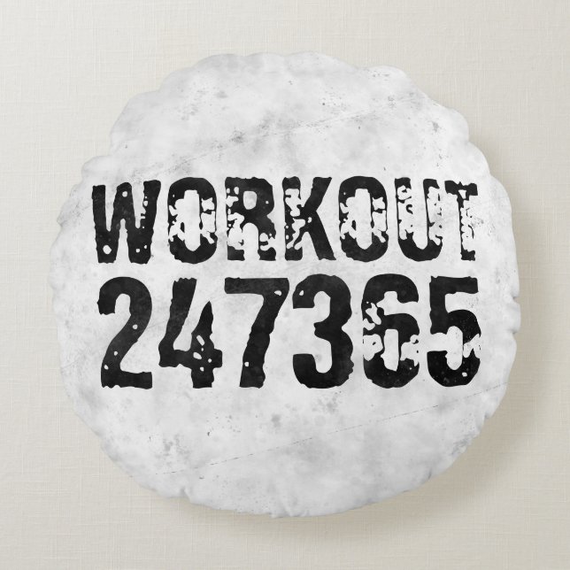 Abgenutzter und kratzter Text Workout 247365 rusti Rundes Kissen (Vorderseite)
