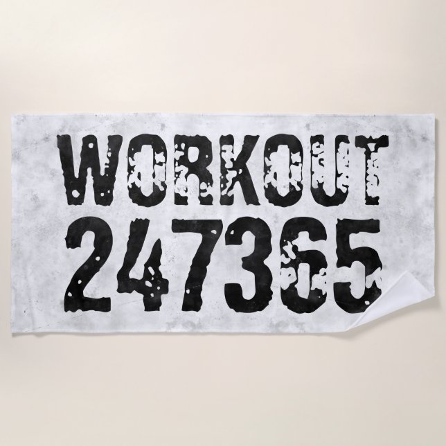 Abgenutzter und kratzter Text Workout 247365 rusti Strandtuch (Vorderseite)