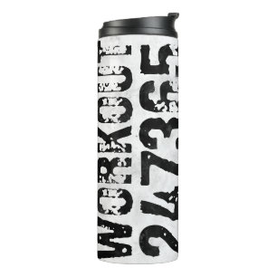 Abgenutzter und kratzter Text Workout 247365 rusti Thermosbecher