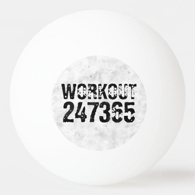 Abgenutzter und kratzter Text Workout 247365 rusti Tischtennisball (Vorderseite)