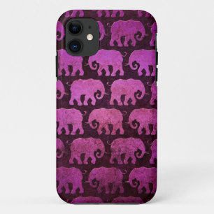 Abgenutztes Elefant-Silhouette-Muster, lila Case-Mate iPhone Hülle