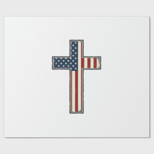 Abgenutztes patriotisches Kreuz-Vektordesign_1 Geschenkpapier