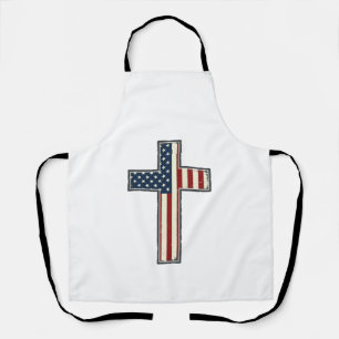 Abgenutztes patriotisches Kreuz-Vektordesign_1 Schürze