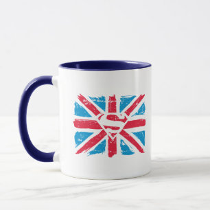 Abgenutztes S-Schild über Flagge Tasse