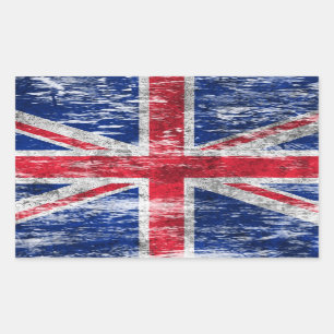 Abgeriebene und getragene britische Flagge Rechteckiger Aufkleber