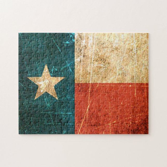 Abgeriebene und getragene Texas-Flagge (Horizontal)