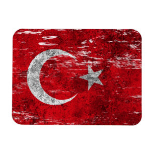 Abgeriebene und getragene türkische Flagge Magnet
