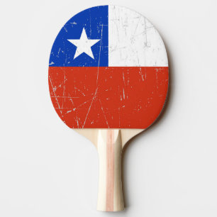 Abgeriebene und verkratzte chilenische Flagge Tischtennis Schläger