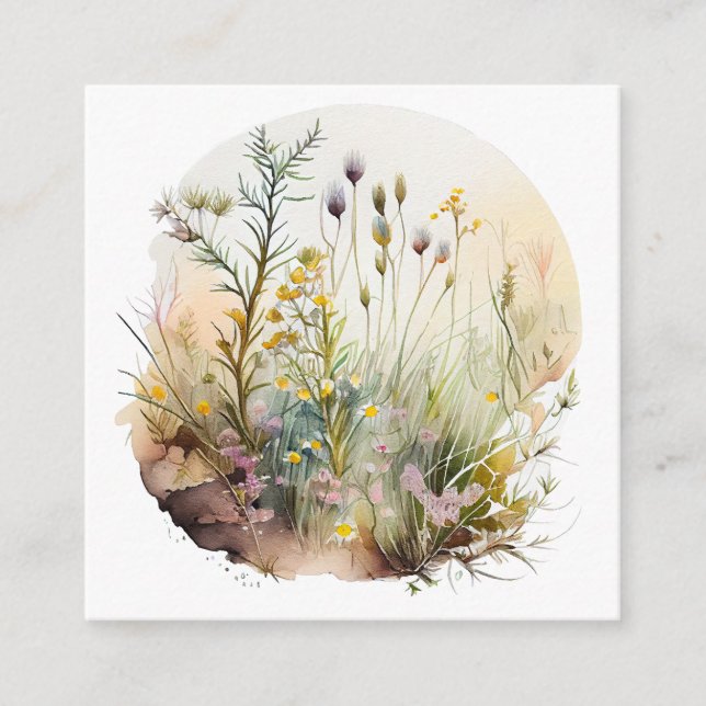 abgerundete Aquarellkunst der Wiederverwilderung u Begleitkarte (Vorderseite)